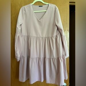 Blush colored v neck dress